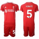 adult & kids Liverpool Soccer Uniform suit 5 Ibrahima Konaté Jersey set 2526 Home Shirt Red kit