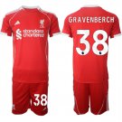 adult & kids Liverpool Soccer Uniform suit 38 Ryan Gravenberch Jersey set 2526 Home Shirt Red kit