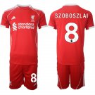 adult & kids Liverpool Soccer Uniform suit 8 Dominik Szoboszlai Jersey set 2526 Home Shirt Red kit