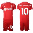 adult & kids Liverpool Soccer Uniform suit 10 Alexis Mac Allister Jersey set 2526 Home Shirt Red kit