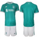 adult & kids Liverpool Soccer Uniform suit Blank Jersey set 2526 Third Activewear Green Shirt kit