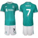 adult & kids Liverpool Soccer Uniform suit 7 Florian Wirtz Jersey set 2526 Third Shirt Green kit