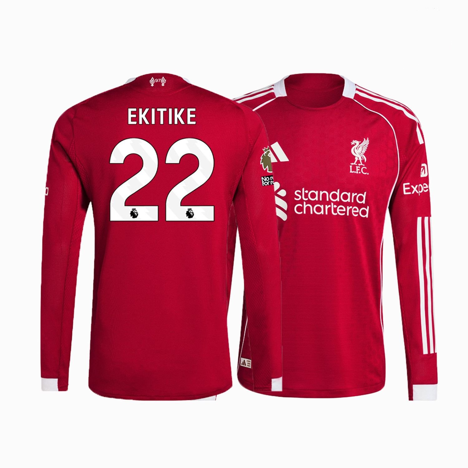 adult & kids Liverpool Soccer Uniform 22 Hugo Ekitike Jersey 2526 Home Long Sleeve Red Shirt