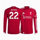 adult & kids Liverpool Soccer Uniform 22 Hugo Ekitike Jersey 2526 Home Long Sleeve Red Shirt
