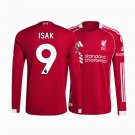 adult & kids Liverpool Soccer Uniform 9 Alexander Isak Jersey 2526 Home Long Sleeve Red Shirt