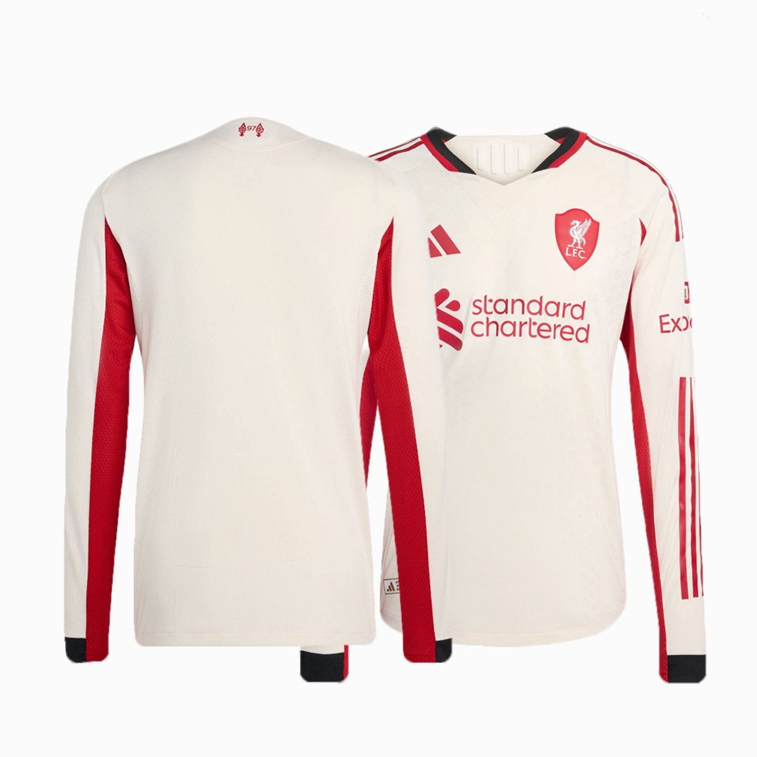 adult & kids Liverpool Soccer Uniform Blank Jersey 2526 Away Activewear White Long Sleeve Shirt
