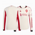 adult & kids Liverpool Soccer Uniform Blank Jersey 2526 Away Activewear White Long Sleeve Shirt