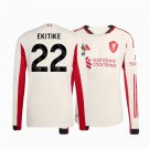 adult & kids Liverpool Soccer Uniform 22 Hugo Ekitike Jersey 2526 Away Long Sleeve White Shirt