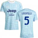 adult & kids Juventus Soccer Uniform 5 Manuel Locatelli Jersey 2526 Away Activewear Blue Shirt