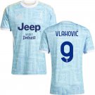 adult & kids Juventus Soccer Uniform 9 Dusan Vlahovic Jersey 2526 Away Activewear Blue Shirt