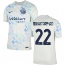 adult & kids Inter Milan Soccer Uniform 22 Henrikh Mkhitaryan Jersey 2526 Away Activewear White