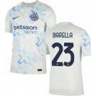 adult & kids Inter Milan Soccer Uniform 23 Nicolo Barella Jersey 2526 Away Activewear White Shirt