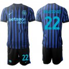 adult & kids Inter Milan Soccer Uniform suit 22 Henrikh Mkhitaryan Jersey set 2526 Home Blue kit