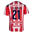 adult & kids Chivas Soccer Uniform 21 J. CASTILLO Jersey 2526 Home Activewear Red Shirt
