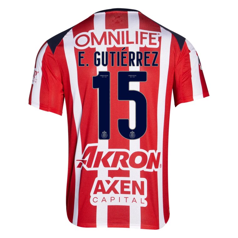 adult & kids Chivas Soccer Uniform 15 E. GUTI&Atilde;�RREZ Jersey 2526 Home Activewear Red Shirt