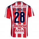 adult & kids Chivas Soccer Uniform 28 R. GONZALEZ Jersey 2526 Home Activewear Red Shirt