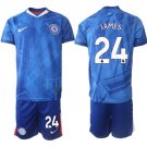 adult & kids Chelsea Soccer Uniform suit 24 Reece James Jersey set 2526 Home Activewear Blue kit
