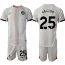 adult & kids Chelsea Soccer Uniform suit 25 Moises Caicedo Jersey set 2526 Away Activewear Cream kit