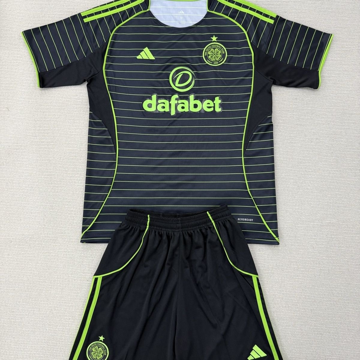 adult & kids Celtic Soccer Uniform suit Blank Jersey set 2526 Away Activewear Black Shirt kit