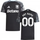 adult & kids Aston Villa Soccer Uniform 00 Custom name number Jersey 2526 Away Activewear Black