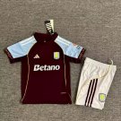 adult & kids Aston Villa Soccer Uniform suit Blank Jersey set 2526 Home Activewear Claret Shirt kit