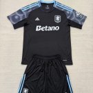 adult & kids Aston Villa Soccer Uniform suit Blank Jersey set 2526 Away Activewear Black Shirt kit