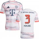 adult & kids Bayern Munchen Soccer Uniform 3 Minjae Kim Jersey 2526 Away Activewear White Shirt