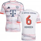 adult & kids Bayern Munchen Soccer Uniform 6 Joshua Kimmich Jersey 2526 Away Activewear White Shirt