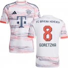 adult & kids Bayern Munchen Soccer Uniform 8 Leon Goretzka Jersey 2526 Away Activewear White Shirt