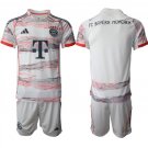 adult & kids Bayern Munchen Soccer Uniform suit Blank Jersey set 2526 Away Activewear White kit