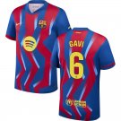 adult & kids Barcelona Soccer Uniform 6 GAVI Jersey 2526 Fourth Activewear Blue Shirt