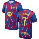 adult & kids Barcelona Soccer Uniform 7 Ferran Torres Jersey 2526 Fourth Activewear Blue Shirt