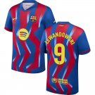 adult & kids Barcelona Soccer Uniform 9 Robert Lewandowski Jersey 2526 Fourth Activewear Blue Shirt