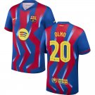 adult & kids Barcelona Soccer Uniform 20 Dani Olmo Jersey 2526 Fourth Activewear Blue Shirt
