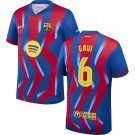 adult & kids Barcelona Soccer Uniform 6 GAVI Jersey 2526 Fourth Activewear Blue Shirt