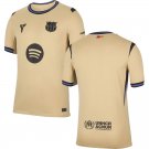 adult & kids Barcelona Soccer Uniform Blank Jersey 2526 Away Activewear Gold Shirt