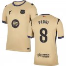 adult & kids Barcelona Soccer Uniform 8 PEDRI Jersey 2526 Away Activewear Gold Shirt
