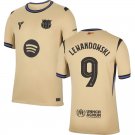 adult & kids Barcelona Soccer Uniform 9 Robert Lewandowski Jersey 2526 Away Activewear Gold Shirt