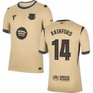adult & kids Barcelona Soccer Uniform 14 Marcus Rashford Jersey 2526 Away Activewear Gold Shirt
