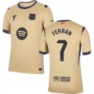 adult & kids Barcelona Soccer Uniform 7 Ferran Torres Jersey 2526 Away Activewear Gold Shirt
