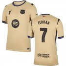 adult & kids Barcelona Soccer Uniform 7 Ferran Torres Jersey 2526 Away Activewear Gold Shirt