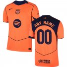 adult & kids Barcelona Soccer Uniform 00 Custom name number Jersey 2526 Third Activewear Orange