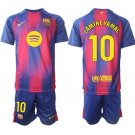 adult & kids Barcelona Soccer Uniform suit 10 Lamine Yamal Jersey set 2526 Home Activewear Royal kit