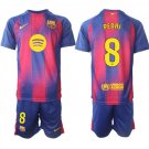 adult & kids Barcelona Soccer Uniform suit 8 PEDRI Jersey set 2526 Home Activewear Royal Shirt kit