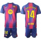 adult & kids Barcelona Soccer Uniform suit 14 Marcus Rashford Jersey set 2526 Home Activewear kit