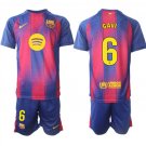 adult & kids Barcelona Soccer Uniform suit 6 Gavi Jersey set 2526 Home Activewear Royal Shirt kit