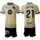 adult & kids Barcelona Soccer Uniform suit 21 F. De Jong Jersey set 2526 Away Activewear Royal kit