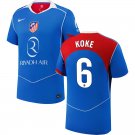adult & kids Atletico Madrid Soccer Uniform 6 KOKE Jersey 2526 Third Activewear Blue Shirt