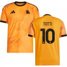 adult & kids Roma Soccer Uniform 10 Francesco Totti Jersey 2526 Away Activewear Orange Shirt