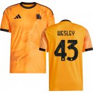 adult & kids Roma Soccer Uniform 43 WESLEY Jersey 2526 Away Activewear Orange Shirt